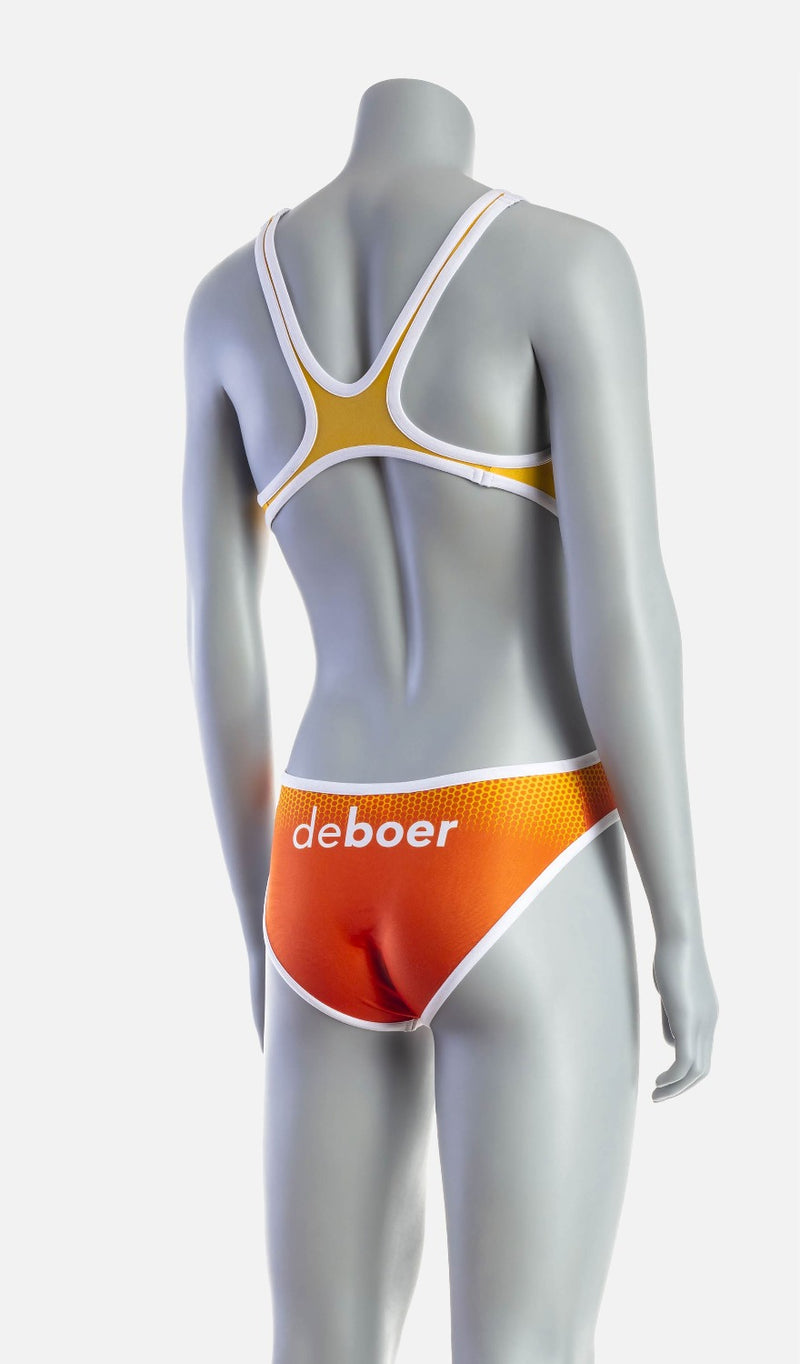Women's Mid Swimsuit - Orange & Saffron - deboer wetsuits
