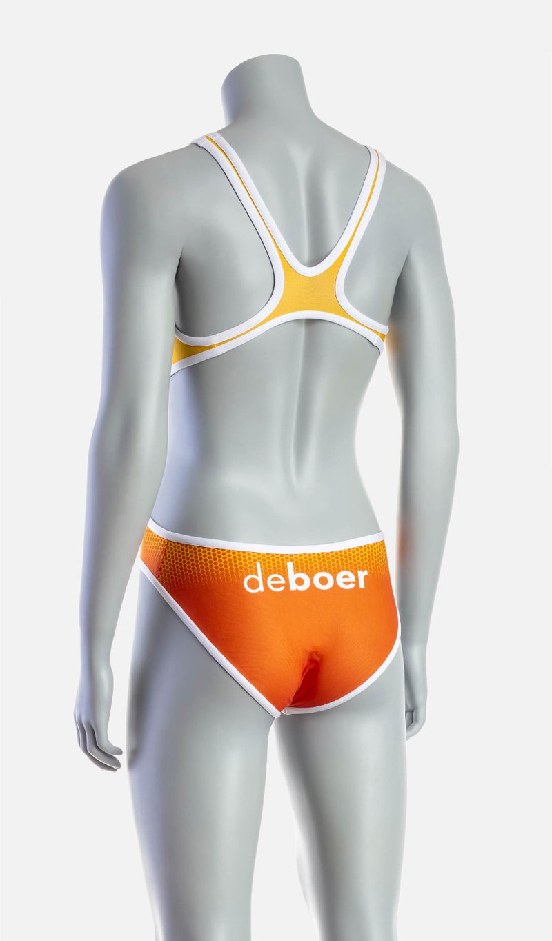 Women's Mid Swimsuit - Orange & Saffron - deboer wetsuits